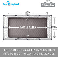 Paw Inspired Critter Box Cage Liner, Raised Sides, C&C 2x4 – Daily Care for Small Pets - 2x4 (12" Grids) - image 4