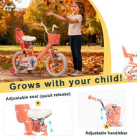 Glerc Maggie Girls Bike, 12-20 Inch Kids Bike for 2-13 Years Old Children, Princess Style Kids - Peach / 14 Inch - image 4