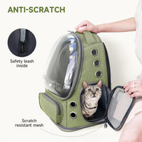 Cat Backpack Carrier, Breathable Cat Carrier Large Space Bubble Pet Backpack for Kitty Small Dog up - Green - image 4