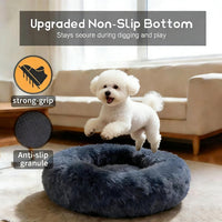 Comfort Donut Dog Bed, Ultra-Soft Pet Bed with Neck Support - 36''Lx36''Wx8''Th / Gray - image 2