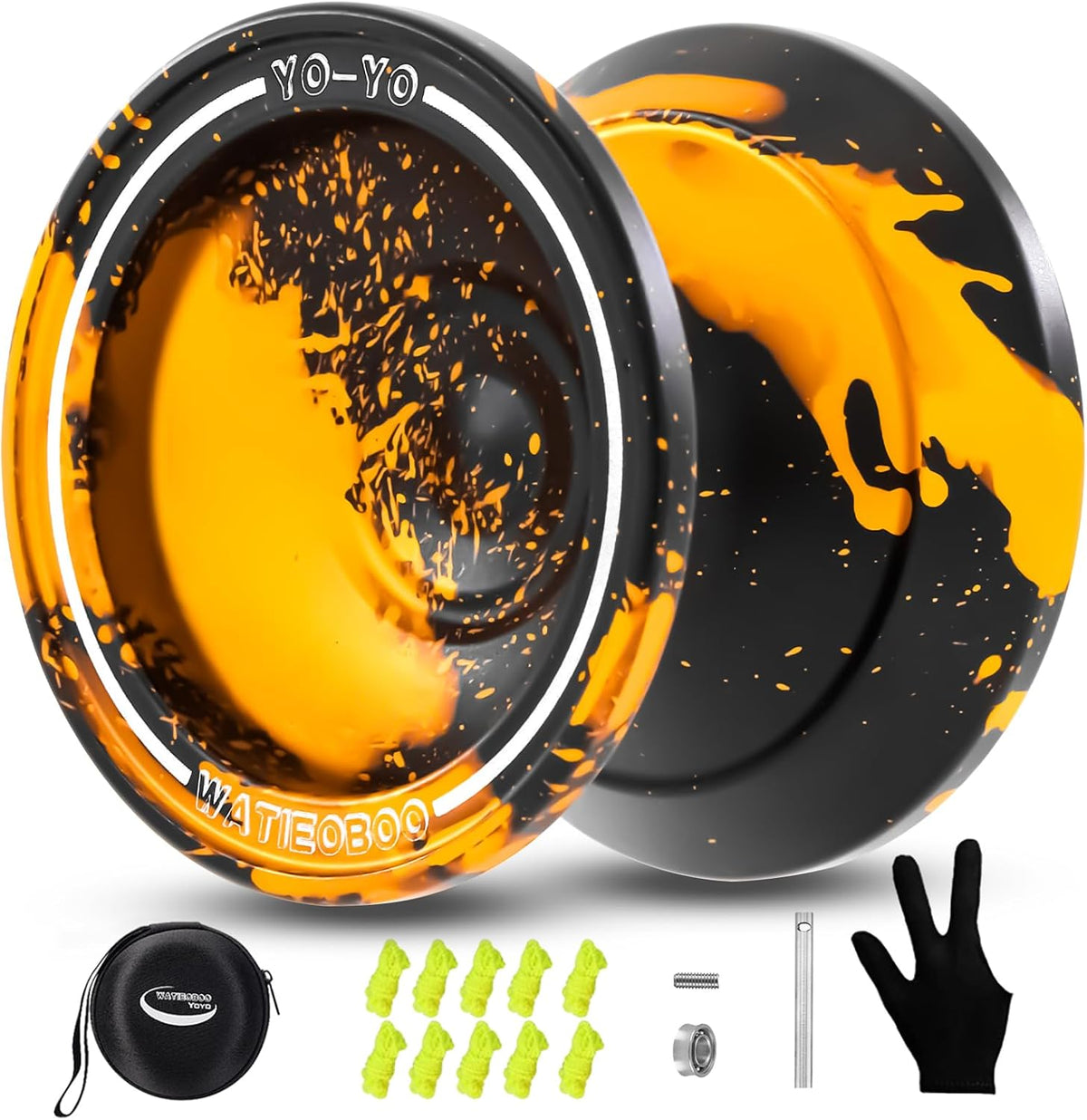 W07 yoyo Professional Metal Trick Yoyo Responsive & Unresponsive – Fun for Kids & Family - 7-Black Gold