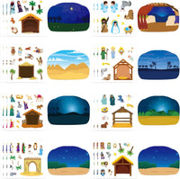48PCS Halloween Make-a-face Stickers Halloween Characters Stickers - Nativity Craft Kit