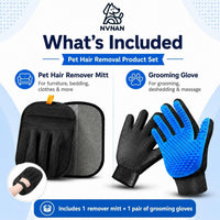 NVNAN Pet Hair Removal Glove for Dogs & Cats - Big Fabric Pet Hair Gloves+Pet Grooming Brush - image 2