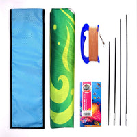 Devil Fish manta ray beach kite for kids in blue ripstop nylon with kite string - view 4