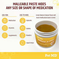 Pet MD Wrap A Pill Cheese & Bacon Flavor Pill Paste for Dogs - Make a Pocket or Pouch to Hide Pills & Medication 4.2 oz