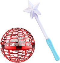 ATHLERIA Magic Flying Orb Ball, Boomerang Hover Balls - Flying Ball with Wand / Red