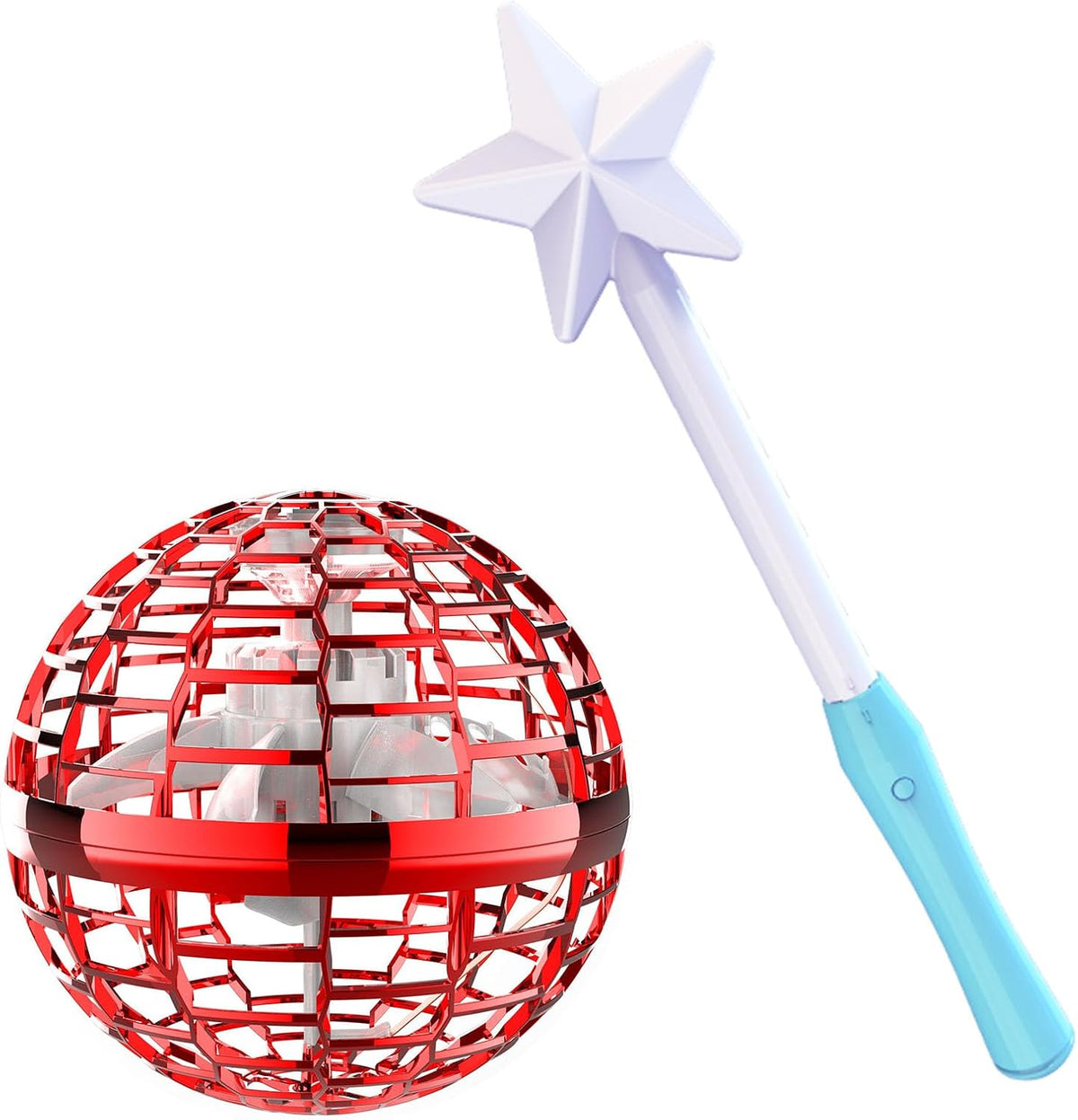 ATHLERIA Magic Flying Orb Ball, Boomerang Hover Balls - Flying Ball with Wand / Red