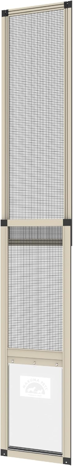Hakuna Pets V2 Patio Pet Door Screen Insert Panel for Sliding Doors - Large / Cream