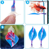 WILLBOND 2 Pcs Blue Pink Silicone Betta Fish Bed Leaf Hammock Betta - Blue - image 3