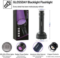 GLOSSDAY UV Flashlight Black Light - 100LED - image 3