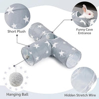 JanYoo Guinea Pig Tunnel 3 Way Guinea Pigs Hideout Foldable Small Animal Hideaway Play Tube Toys for Bunny Rabbit Hedgehogs Hamster Chinchilla Ferret Accessories
