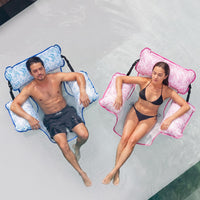 Aqua Monterey floating pool hammock chairs, 2 pack in aqua teal and beige - view 15