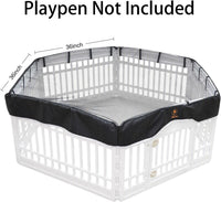 PJYuCien Playpen Top Cover for 36'' Width 4 Panel Pen, Black Paw – Essentials for Dogs - Fits Plastic 6 Panels Playpen / Cover, 36"Width, Black ( Adhesive Tape Connections ) - image 4