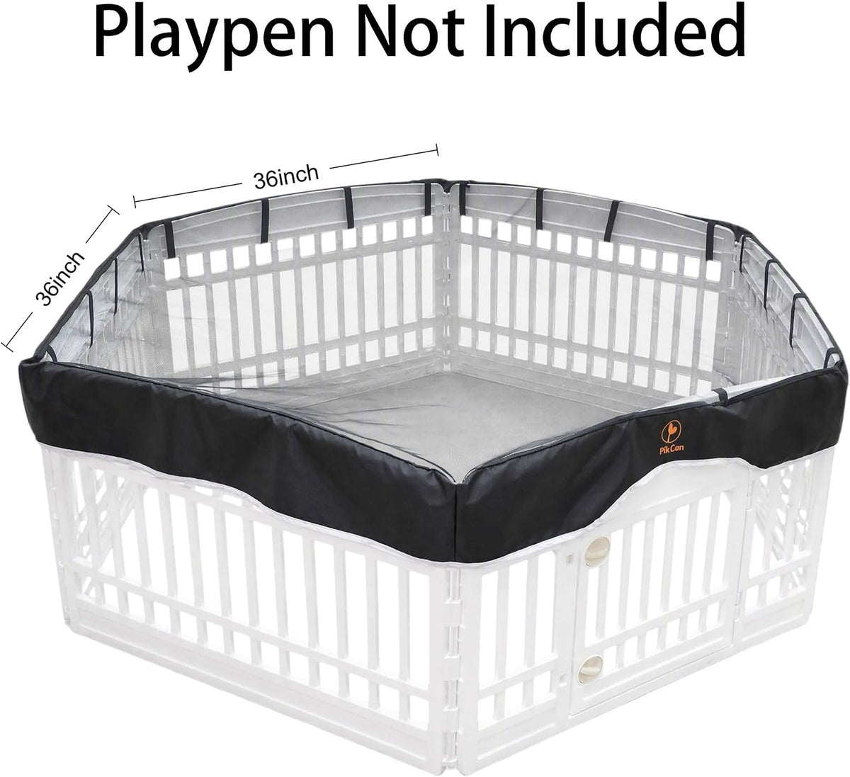 PJYuCien Playpen Top Cover for 36'' Width 4 Panel Pen, Black Paw – Essentials for Dogs - Fits Plastic 6 Panels Playpen / Cover, 36"Width, Black ( Adhesive Tape Connections ) - image 4