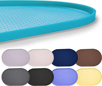 Hubulk 100% Waterproof Silicone Pet Feeding Mat with Raised Edge - Teal / 16"L x 10"W