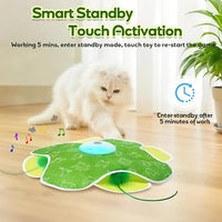 Interactive Cat Toys, Motion Activated, Moving Feather, Real Mouse Squeaky, Hide and Seek Cat Toys for Indoor Cats