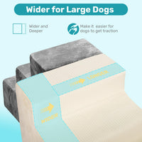 Dog Stairs for Bed, Extra Wide 4-Step Dog Steps for High Bed - White / 4 Steps - image 4