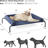 WESTERN HOME Cooling Elevated Dog Bed for Large Dogs - 43.0"L x 31.0"W x 8.0"Th / Dark Blue - image 2