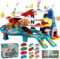 Toy Car Ramp Track Dinosaur Climbing Hills Railcar Colorful Vehicles