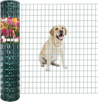 Green PVC Coated Welded Wire Fence 48 Inch x 50 Foot, 2 Inch x 3 Inch 16GA, Garden Border Fencing Roll Vinyl Coating Metal Wire Mesh for Yard Vegetable Plant Protection Poultry Netting