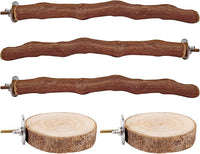 5PCS Bird Perch Stand Natural Wooden Parrot Stand Branch,3 Grape Wood Perch,2 Platform,Paw Grinding Fork Parakeet Chewing Stick Exercise Training Branches for Cockatiels,Small Birds