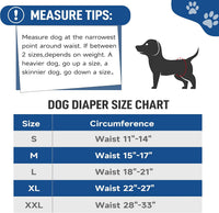 Washable Belly Bands for Male Dogs, Reusable Dog Diapers Male - Large (18"-21") / Plain + Print - image 3