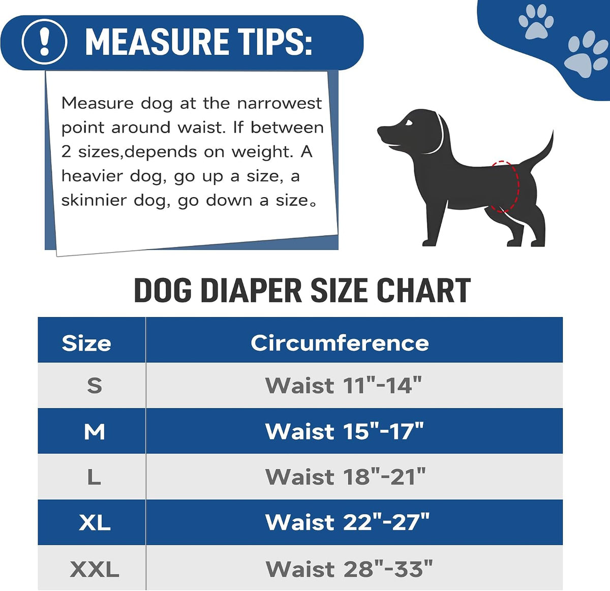 Washable Belly Bands for Male Dogs, Reusable Dog Diapers Male - Large (18"-21") / Plain + Print - image 3