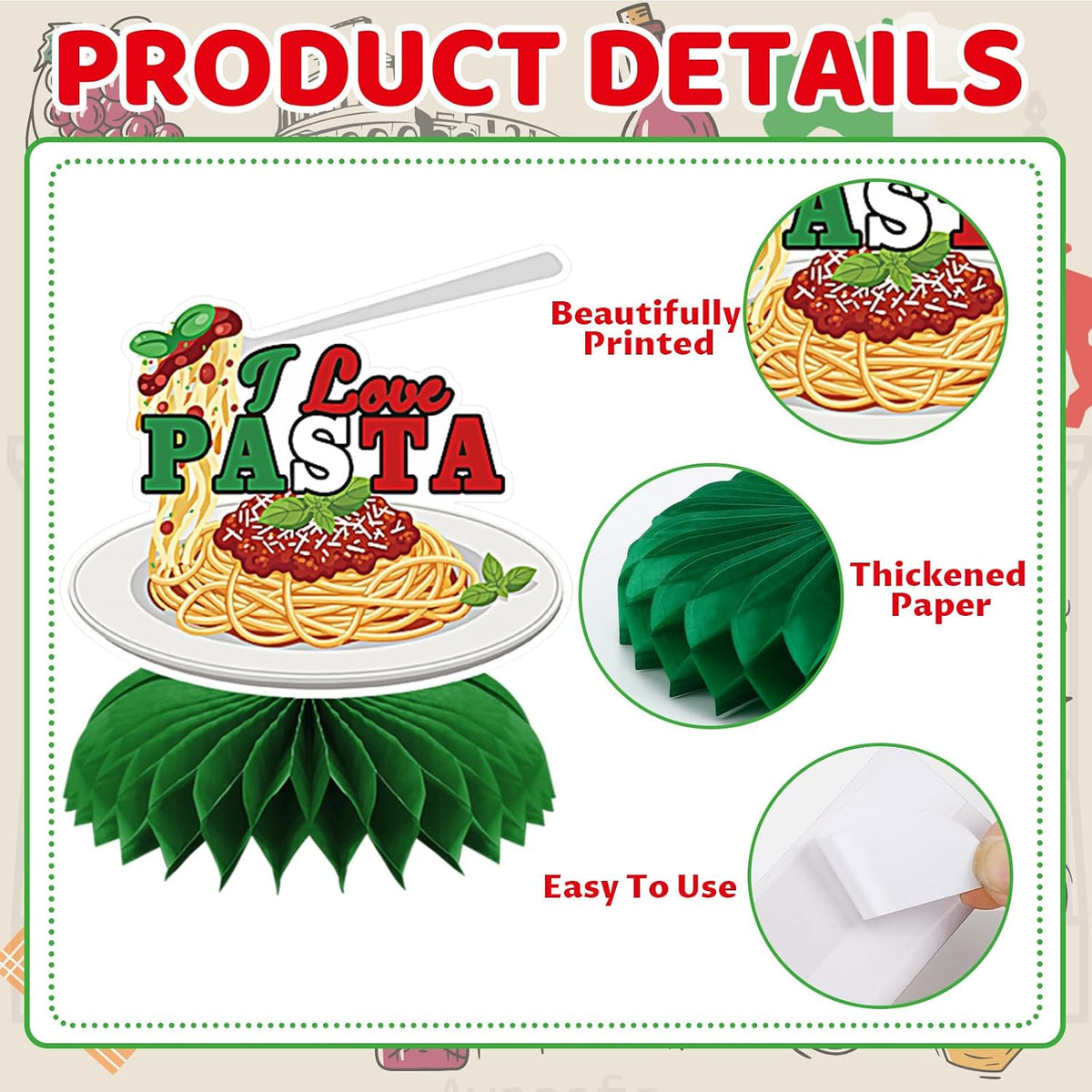 10 Pcs 80s Party Decorations, 1980s Table Honeycomb Centerpieces – Fun for Kids & Family - Italian Style - image 2
