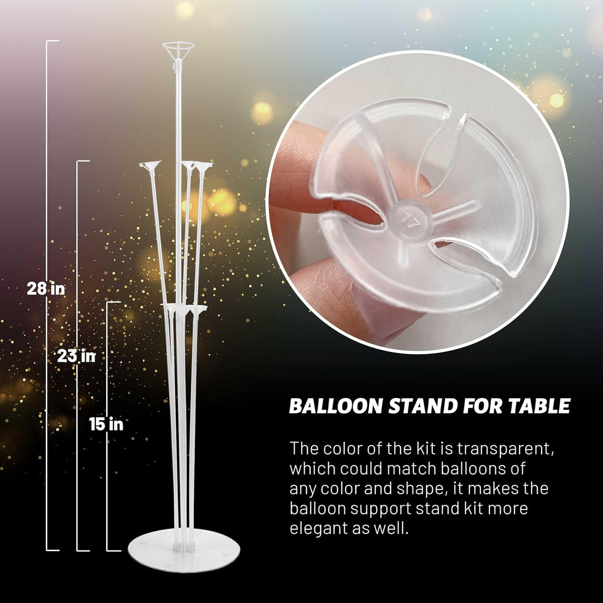 JOYYPOP 4 Sets Balloon Stand Kit For Table - 24 Pack Clear - image 2