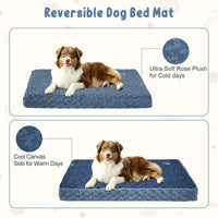 EMPSIGN Dog Bed Mat Crate Pad Mattress, Ultra Soft Pet Kennel - Navy/Grey / L(35"*22"*3") - image 3
