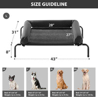 RRPETHOME Elevated Cooling Dog Cot 43x31" - Black / 43.0"L x 31.0"W x 8.0"Th - image 2