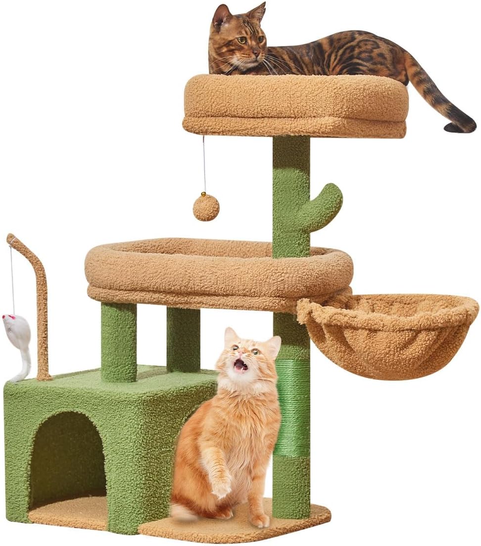 Taoqimiao 32.2in Cat Tree with Toy - Cactus / 32.2 inch - image 4