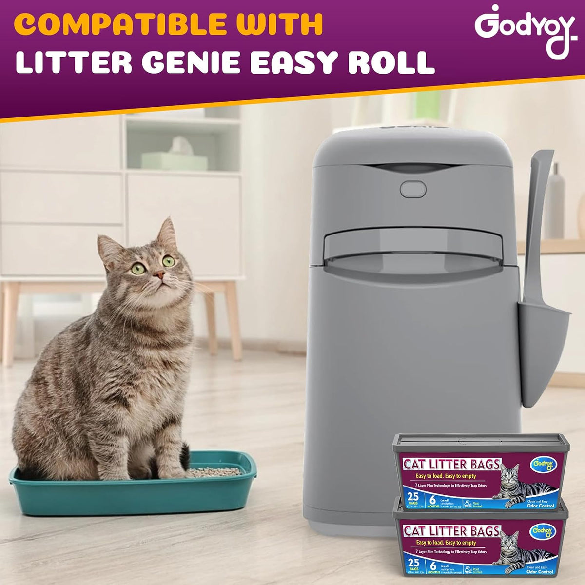 Cat Litter Refill Bags Compatible with Genie Easy Roll Litter Bin – Daily Care for Cats - 2 Packs - image 4