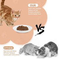 6 Pack Cat Food Bowl, Ceramic Cat Bowls, Anti Whisker Fatigue Cats Bowl Set,5.5 Inches Shallow Wide Kitten Plates for Food and Water (Cat's Paw Style)