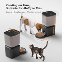 Automatic Cat Feeder for 2 Cats, Timed Cat Food Dispenser - Matte Black / Standard-One Bowl - image 3