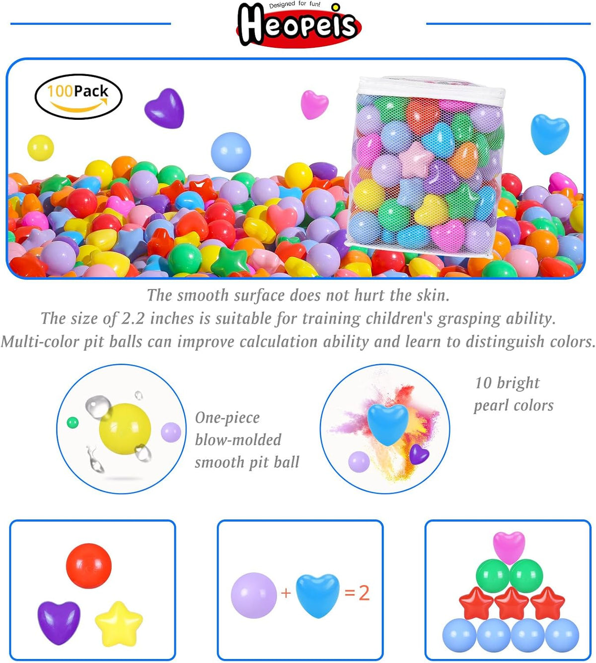 Ball Pit Balls Pack of 100 200 500 - 7colors / 100 balls - image 2
