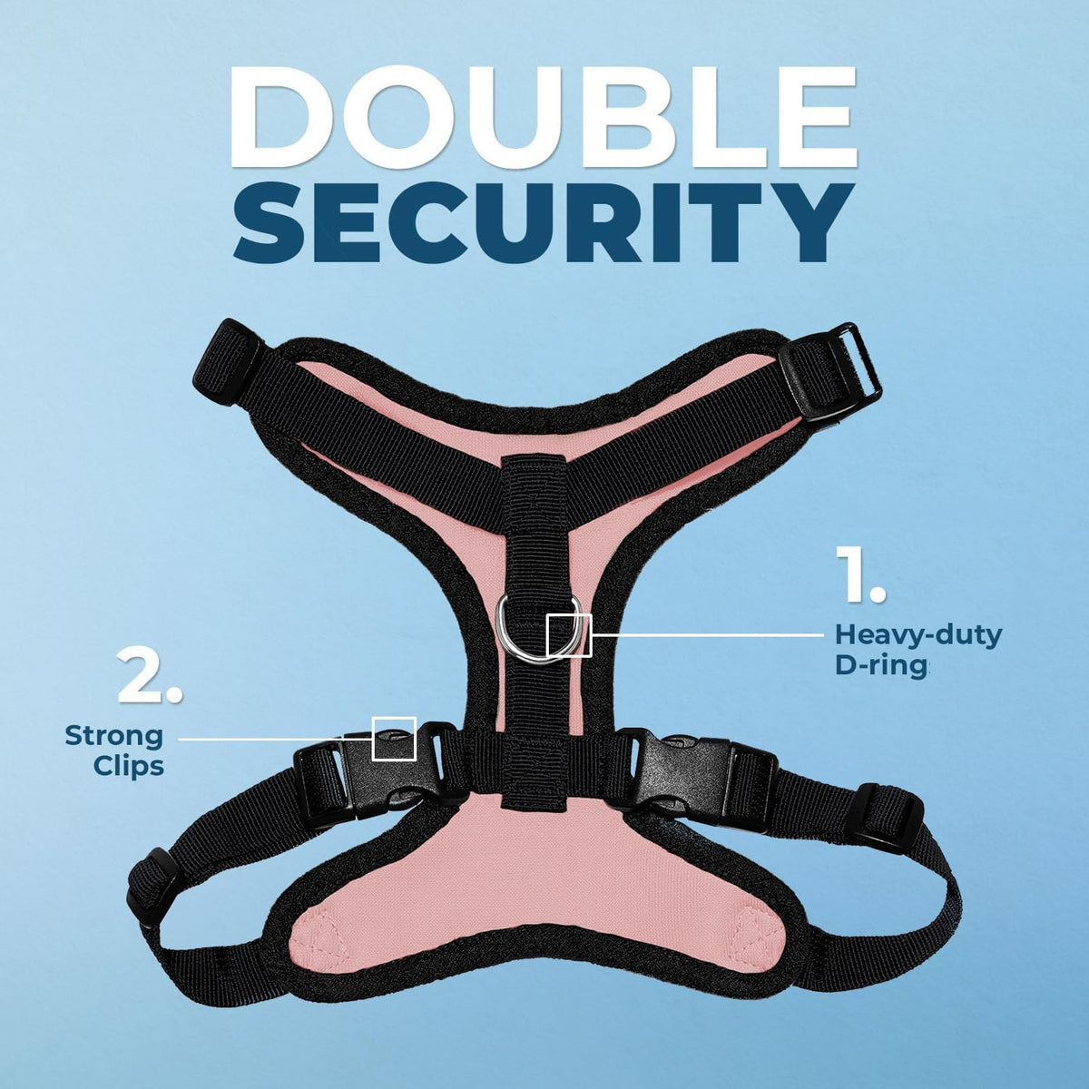 Voyager Step-in Lock Dog Harness, Pink - Harness (Pink/Black Trim) / M (Chest: 17 - 21") - image 2