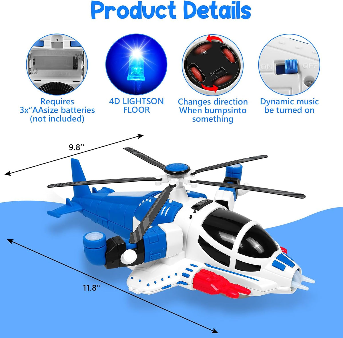 Helicopter Toy for Toddlers With Lights And Sounds - image 3