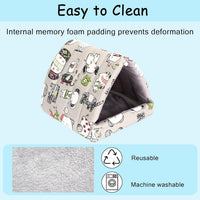 UPINS 2 Pack Guinea Pig Hideout, Washable Small Animal House Bed – Daily Care for Small Pets - 6.8 x 7.4 inch / Blue Gray - image 4