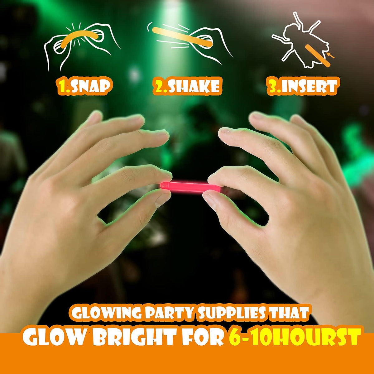 SpringFlower 20 glow in the dark Halloween critters with mini glow sticks - view 4