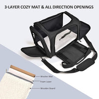 Cat Carriers Dog Carrier Pet Carrier for Small / Medium Cats Dogs Puppies (Up To 15lbs), TSA Airline Approved Small Dog Carrier Soft Sided, Collapsible Waterproof Travel Puppy Carrier -Black