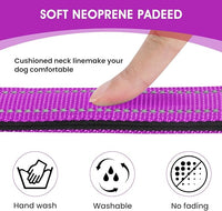 Reflective Dog Collar Padded with Soft Neoprene Breathable Quick Release Basic Dog Collars for Medium Large Dogs Dark Magenta
