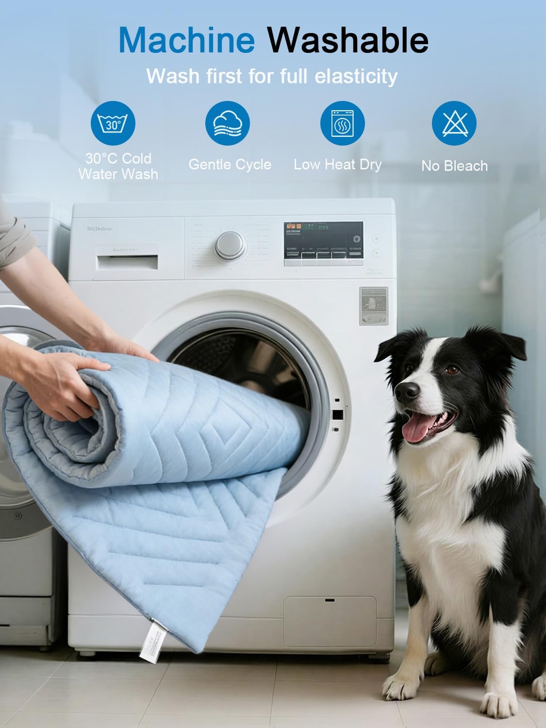 Dog Cooling Mat Self Coolings Foldable Cooling Pad for Dog in Summer - Rectangle,Blue / X-Large-59"L x 40"W - image 2