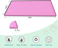 Cat Litter Mat, Silicone Large Cat Mat for Litter Box - 28"L x19"W / Pink - image 4