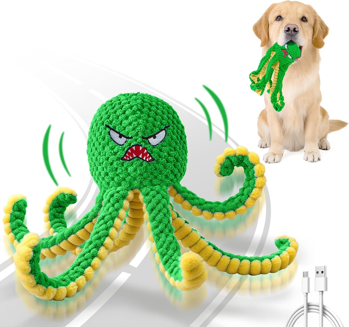 Interactive Dog Toys Octopus to Keep Them Busy – Essentials for Dogs - Green