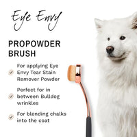 Eye Envy ProPowder Applicator Brush for Dogs and Cats. Use to Safely and Evenly Apply Tear Stain Powder. Large. Washable Superfine Fiber Hair. Long Tapered Bristles. Ergonomic Handle