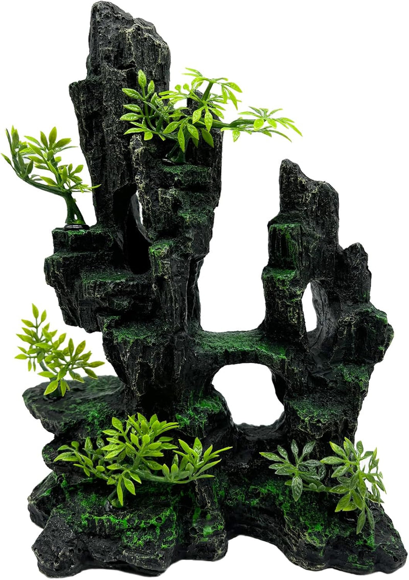 Tfwadmx Aquarium Cave Resin Mountain Fish Tank Decoration for Betta