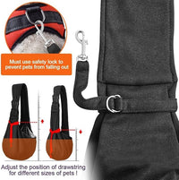 Tomkas Small Dog Sling Carrier - Adjustable Strap & Zip Pocket - Suitable for Puppies (Black)