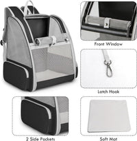 Cat Backpack Carrier, Small Dog Carrier Backpack with Fully Ventilated Mesh, Kitten Wand Feather - Black - image 2