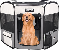 JESPET 61" Pet Dog Playpens - Light Grey / 61x61x30 Inch (Pack of 1)